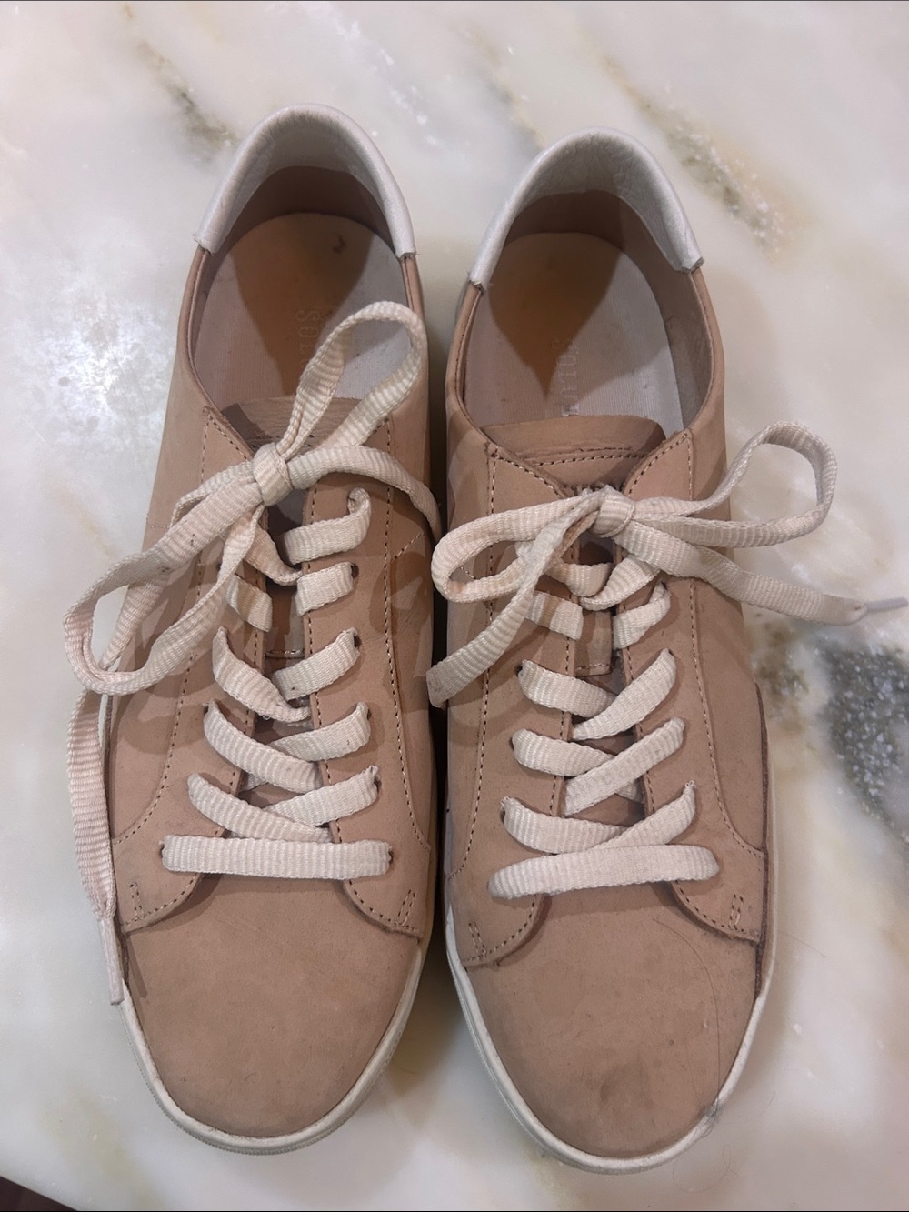Women’s Soludos Neutral Beige Lace-Up Casual Sneakers